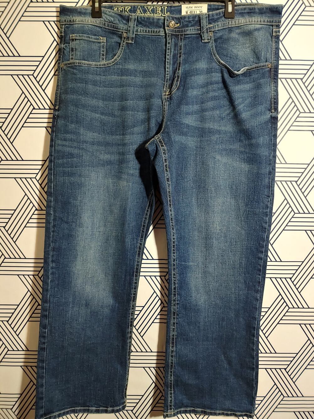 Mens TK Axel Slim Boot Jeans Size 40x30